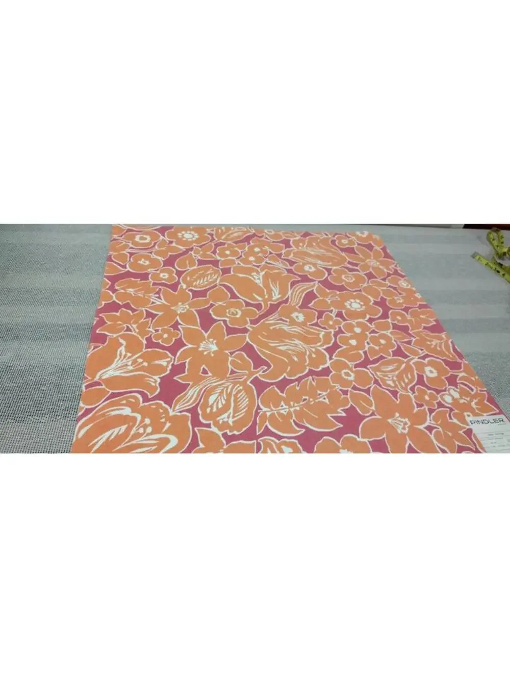 Pindler Chic Floral Orange Tulip Fuchsia Cotton Designer Fabric Sampler 23 x 24